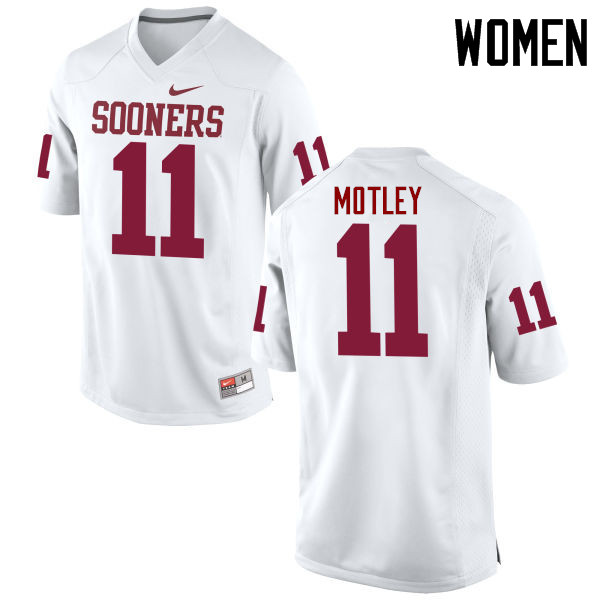 Women Oklahoma Sooners #11 Parnell Motley College Football Jerseys Game-White